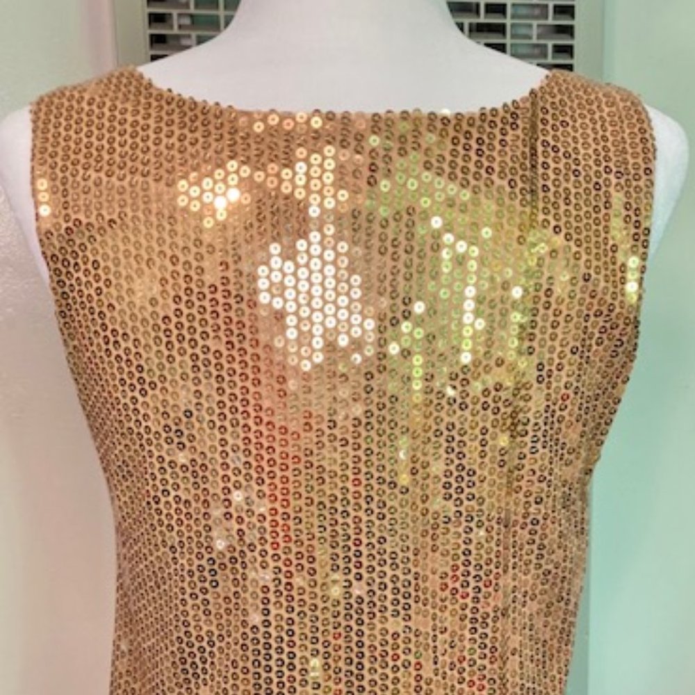 Golden Sequin Sexy Top by TOP MI, Medium Size - Picture 3 of 5